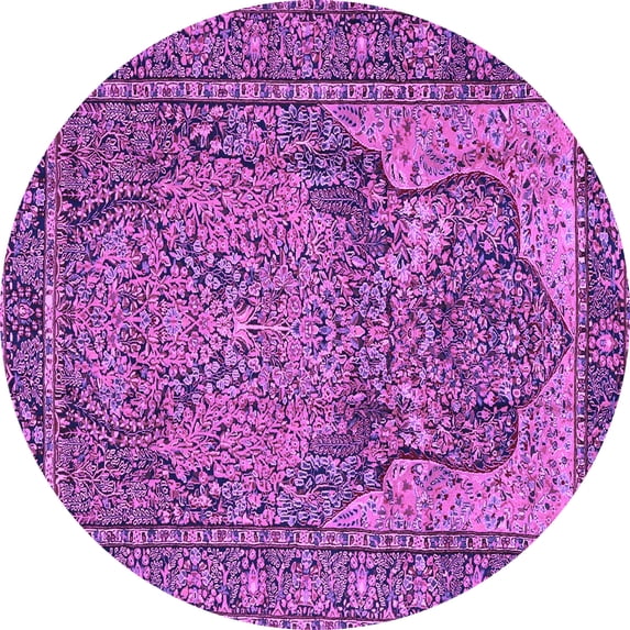 Ahgly Company Indoor Round Persian Purple Traditional Area Rugs, 4' Round