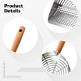 thumbnail image 3 of Stainless Steel Cat Litter Scoop with Wooden Handle, Metal Kitty Litter Scooper with Round Holes, 304 Long-Lasting Rustproof Pet Waste Shovel, Sifter for All Cat Litters, 3 of 8