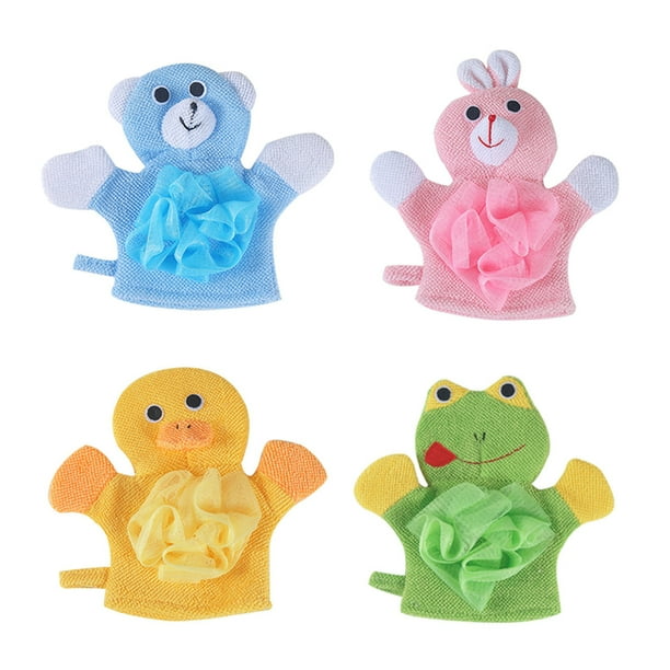 4 unids dibujos animados niños baño guante creativo adorable ducha limpieza casa cuerpo limpiador
