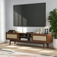 thumbnail image 5 of MAYEERTY Dark Walnut 65" Mid Century Modern TV Stand, Boho Media Console with Cable Management for Living Room, 5 of 7