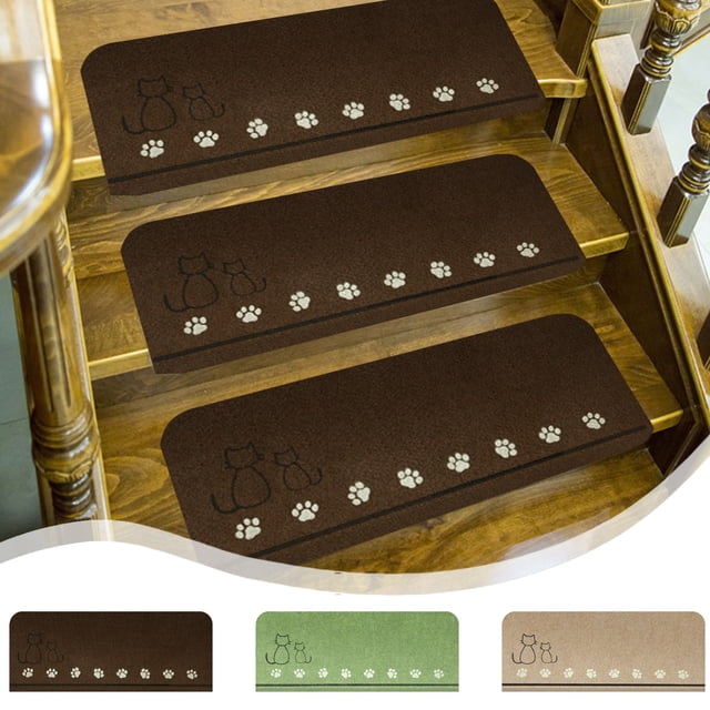 Sentmoon Stair Carpet Treads Bath Rugs Wooden Step Avoid Slip Carpet Stair Tread Indoor 22'X3 'stair Tread Rubber Assist Stair Tread Washable and Reusable Stair Tread Mat Suitable for The Elderly