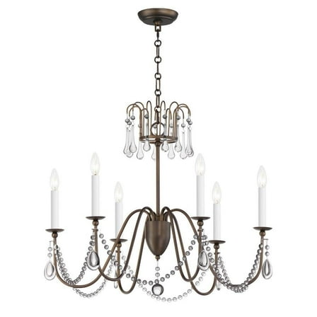 6 Light Chandelier in Traditional Style-22 inches Tall and 28 inches Wide-Chestnut Bronze Finish Bailey Street Home 93-Bel-4845176