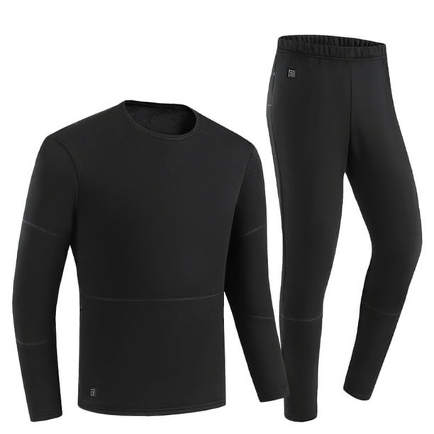 Conjuntos de ropa interior térmica para hombre, color sólido, talla grande, regulación de temperatura de tres niveles, conjuntos de ropa interior térmica lavables, top y pantalones de poliéster para h