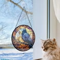 thumbnail image 4 of Customized Crow Stained Glass, Crow Glass Panel Sun Catchers Pretty Gifts, Crow Decoration for Home Garden Christmas Party Wedding ynJ4sL, 4 of 5