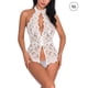 thumbnail image 1 of Lencería de mujer Mono de encaje sexy Ropa de dormir Body Ropa interior hueca, XL, Blanco Noticed XX000097-15, 1 of 7
