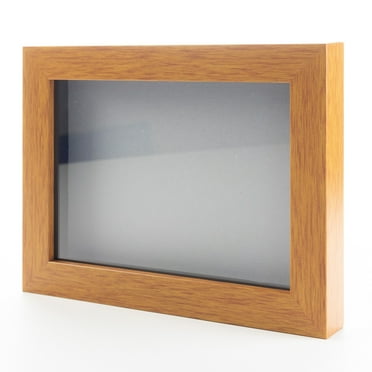 13x13 Shadow Box Frame Light Brown Real Wood with a Grey Acid-Free Backing | 3/4" of Usuable Depth