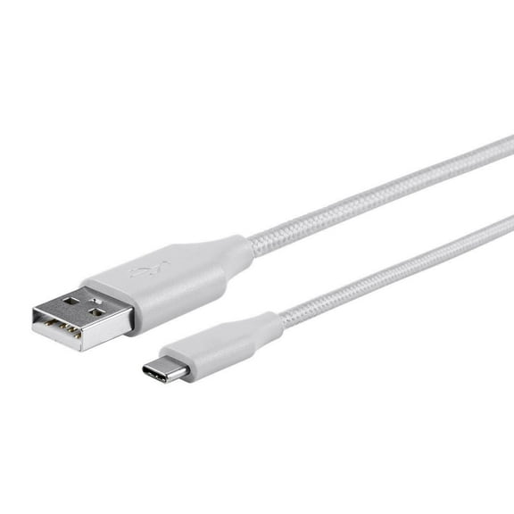 Sanoxy Cables and Adapters; USB Type C to USB-A 2.0 Cable - 480Mbps, 2.4A, 6ft (Braided White)