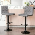 thumbnail image 2 of Heavenly Collection Grey Tufted Adjustable Stool Set of 3, 2 of 9