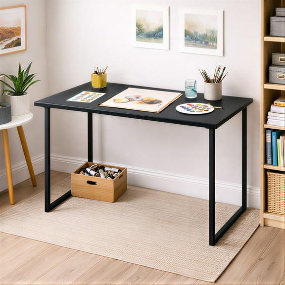 FurnitureR 31.5-Inch Folding Activity Table for Classroom or Craft Use – Spacious Work Surface, Portable Sewing and Art Desk with Sturdy Metal Frame