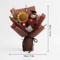 thumbnail image 3 of Handmade Crochet Sunflower Bouquet Graduation Cap Decorations Graduation Gifts Crochet Flower Bouquet with Brown Floral Wrapping Paper and Graduation Ribbon for Graduation Decor, 3 of 5