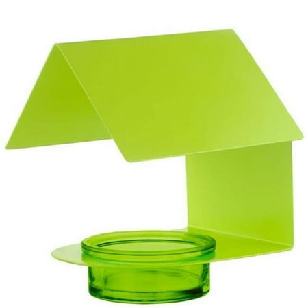 Mosaic Birds Recycled Glass & Metal Bird Feeder Outdoor - Hanging Bird House Feeder for Oriole Finch - Lime Green