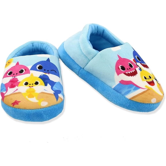 Baby Shark "Beach Day" Toddler & Little Kid Slippers size 5-6