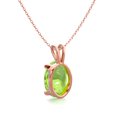 thumbnail image 3 of SuperJeweler 1 Carat Oval Shape Peridot Necklace in 14K Rose Gold Over Sterling Silver, 18 inches for Women, 3 of 5