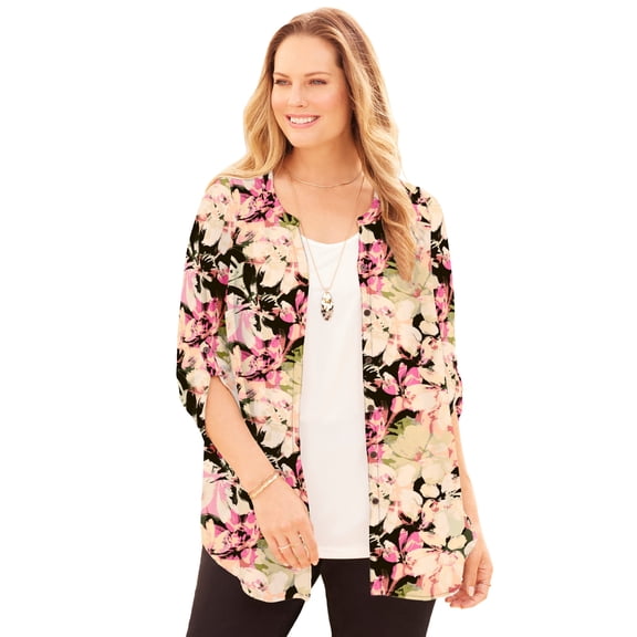 Catherines Women's Plus Size Petite Breezeway Georgette Blouse