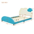 thumbnail image 3 of DreamBuck Upholstered Platform Bed, Full Size Velvet Fabric Wood Bed Frame with Cloud-Shaped Headboard and Light Stripe, Cute Bed Frame for Bedroom, Dorm, Full Bed Frame for Boys, Girls, Blue, 3 of 9