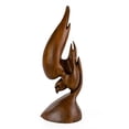 thumbnail image 3 of 16" Wooden Handmade Eagle Abstract Sculpture Statue Handcrafted Figurine Art Hand Carved Rustic Lodge Outdoor Decorative Home Decor Us Accent Decoration Eagle Statue, 3 of 4
