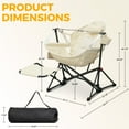 thumbnail image 7 of Ainfox Portable Hammock Camping Chairs with Footrest, Cup Holder, Headrest Cushion Pillow, Rocking, Fodable, Beige, 7 of 7