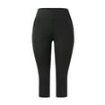 thumbnail image 5 of ORQ Women Solid Hip Lifting Fitness Pockets Slim Capris Yoga Pants, 5 of 6