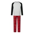 thumbnail image 5 of Christmas Family Pajamas Matching Set Hat Print Long Sleeve Tops and Plaid Pants Loungewear Soft Sleepwear, 5 of 10