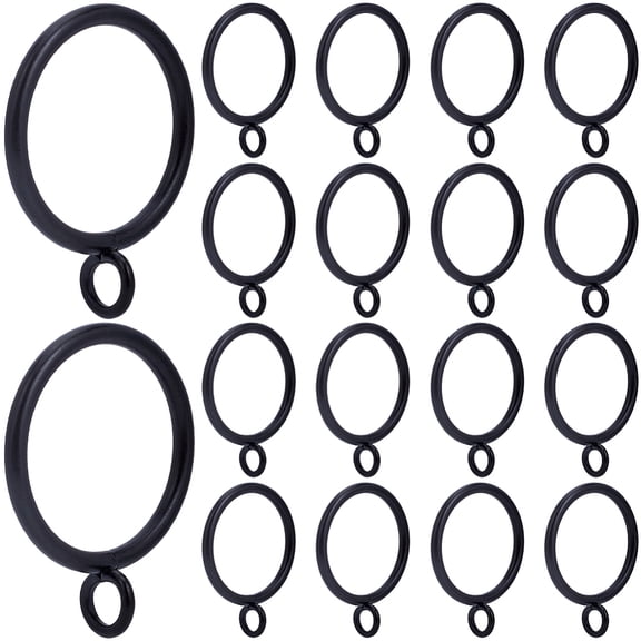 30Pcs Iron Curtain Rings with Eyelet Apply for Curtain Rod 1.5 Inch Drapery Rings Black 49x39x3.5~11.5mm Hole: 7mm DIY