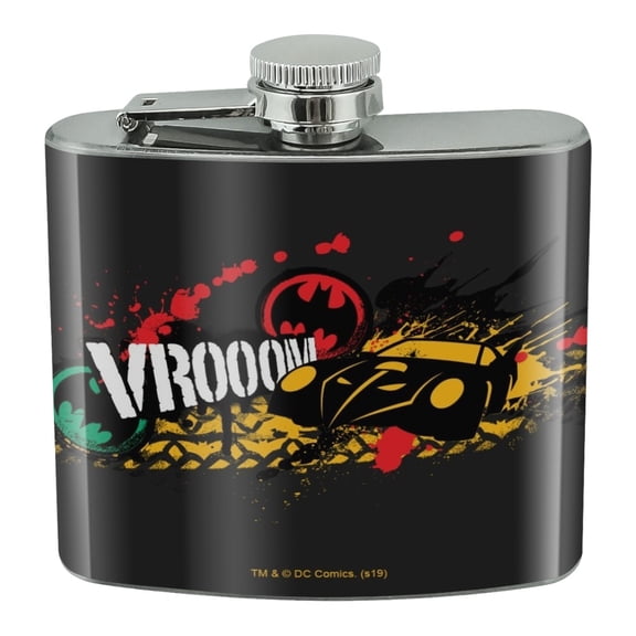 Batman Batmobile VROOOM Stainless Steel 5oz Hip Drink Kidney Flask