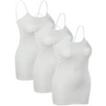 thumbnail image 2 of Emmalise Women's Basic Casual Long Camisole Cami Top Value Combo- 3Pk - White, White, White, XX-Large, 2 of 4