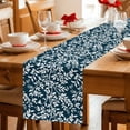 thumbnail image 5 of Navy Blue Spring Floral Table Runner - 120 Inch Long Farmhouse Flowers Elegant Pastoral Cotton and Linen Blended Dress Scarves Farmhouse Table Runner for Kitchen Dining, Coffee Table, 13" x 120", 5 of 8