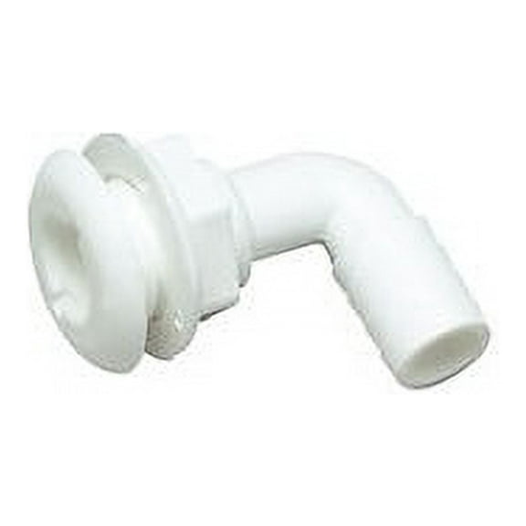 Seachoice 18131 90 Degree Plastic Thru-Hull, One Nut Application, White