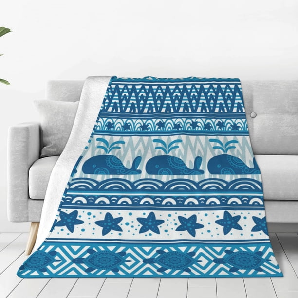 Balery Sea Underwater Animals Manta de Felpa Suave y Acogedora – Cobija de Franela Aterciopelada para Cama, Lavable y Cálida para Sofá, Mascotas, Transpirable-60"x50"
