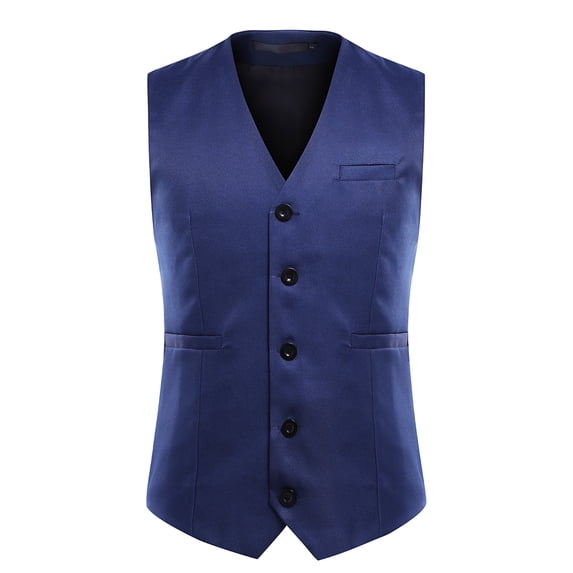 Cloudstyle Men's V-Neck Dress Suit Business Casual Waistcoat 5 Button Slim Fit Waistcoat