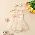 thumbnail image 2 of Vividxx Baby Girls Bodysuits With Embroidered Straps And Mesh Dress Romper Soft Elastic Waist For Casual Onesie Summer Fall Onesie Solid Color O-Neck Classic Dailywear, 2 of 8