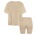 thumbnail image 6 of BVWKPCV Tween Girl Clothes 2 Piece Outfit Short-Sleeve Top +leggings Shorts Set Cute for Girls Outfits Size 7-14 Khaki 11-12Y, 6 of 6
