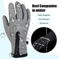 thumbnail image 3 of Gants d'Hiver pour Hommes Femmes Écran Tactile Gants Imperméables Gants en Polaire Chaude pour Conduite Cyclisme Randonnée, 3 of 4