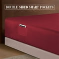 thumbnail image 3 of Elegant Comfort Extra Deep Pocket Single Fitted Sheet 18-24 Inch Deep, Wrinkle-Free, Soft, Smart Pocket, Fits High Mattresses, Queen, Burgundy, 3 of 5