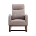 thumbnail image 2 of Rocking Chair Nursery, Modern Glider Rocking Chair with Headrest and Thicken Wood Base, Upholstered Nursing Armchair for Living Room, Bedroom, Grey, 2 of 9