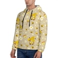 thumbnail image 3 of Fotbe Men's Hoodie with Cute Bee Gnome 2 Pattern - Kangaroo Pocket Pullover Hooded Sweatshirt, Perfect for Daily Wear, Travel, and Home-Small, 3 of 7