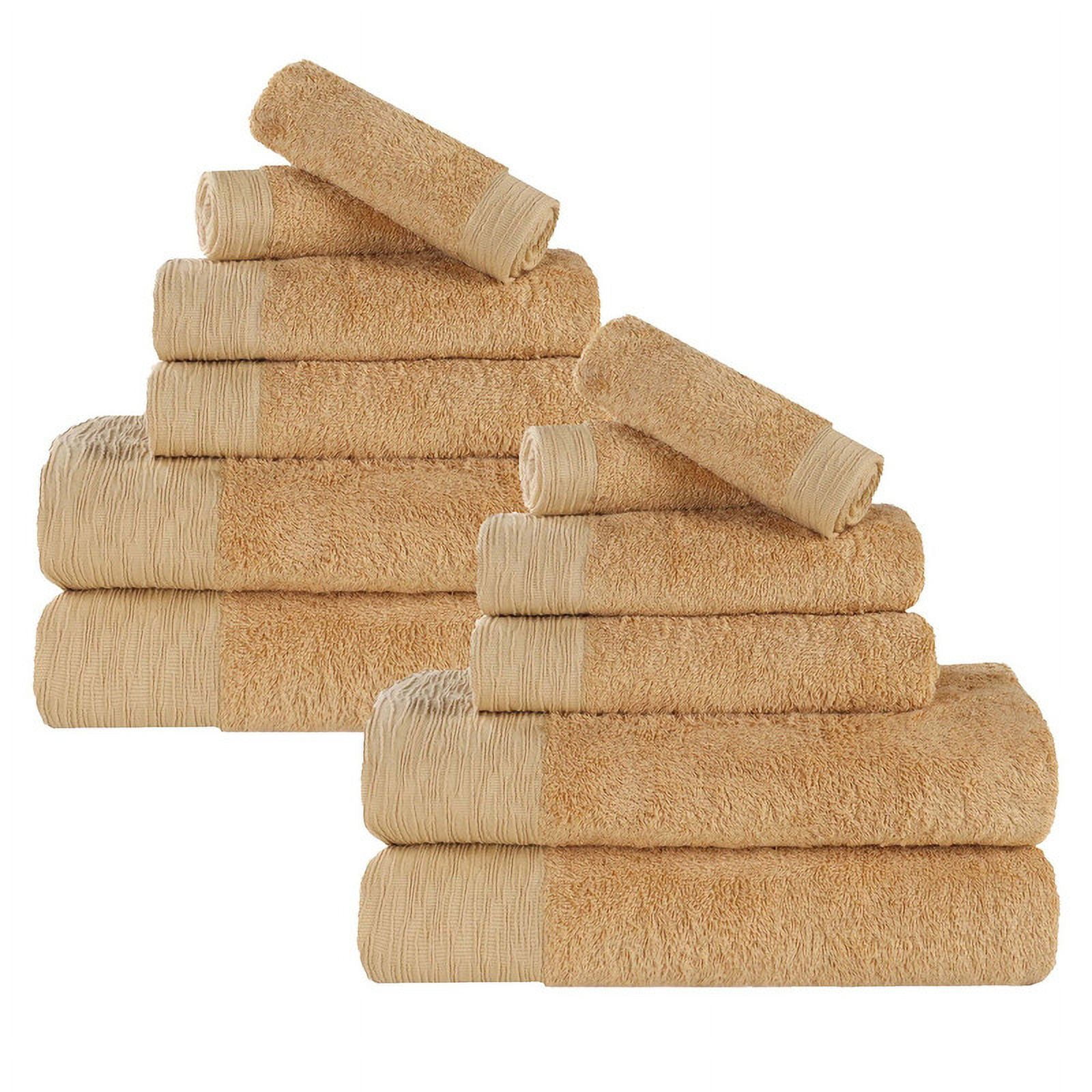 Superior Rayon From Bamboo Soft 12-Piece Towel Set, Cotton Blend Modern Towels, Gold