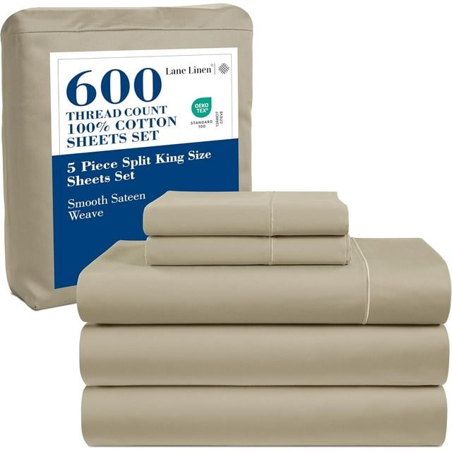 Softest Cotton Sheets Double Sheet Set Pc Set Thread Count Sateen Bedding Deep Pocket Sheets Cooling Sheets Double Size Sheets Breathable Bed Set ()
