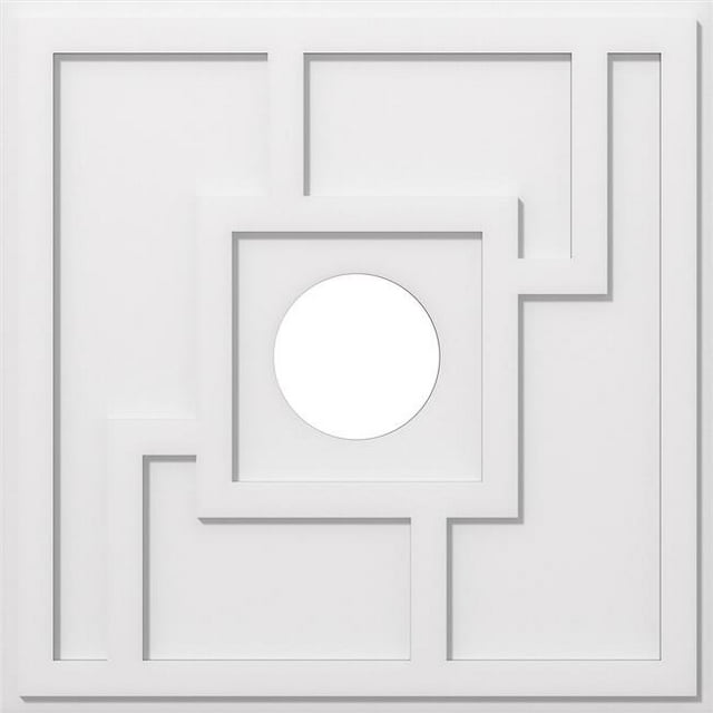 Ekena Millwork CMP30KX-07000 30 in. OD x 7 in. ID Square Knox Architectural Grade PVC Contemporary Ceiling Medallion