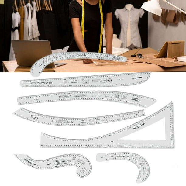 Herramientas Para Hacer Patrones De Costura, Material Acrílico, Juego De Reglas Curvas De Escala Transparente Para Hacer Patrones Para Dibujar