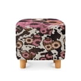 thumbnail image 2 of SCRAWLGOD Sunflower Heart Cow Print Ottoman Slipcover Stretch Square Footstool Slipcover Universal Folding Storage Ottoman Covers for Living Room with Elastic Bottom, 2 of 7