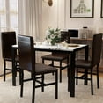 thumbnail image 4 of Recaceik Dining Room Table Set Modern Dining Table Set for 4 Kitchen Table and Chairs Faux Marble Dinner Table & 4 PU Leather Upholstered Chairs Dinning Table Sets for 4 Kitchen & Dining Room Sets, 4 of 5