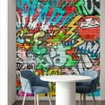 thumbnail image 3 of Idea4wall 3pcs Mural Vibrant Neon Spray Paint Typography Graffiti & Street Art Pop Stick Wallpaper Removable Wall Murals Large Wall Stickers for Home Decoration, 120"x72", 3 of 5