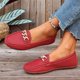 thumbnail image 4 of Mujeres Zapatos Planos Estilo Británico Cadena de Metal Mochilas para las Mujeres, Deslizamiento Del Dedo Del Pie Redondo Del Tamaño Más en Zapatos con Strass, 4 of 9