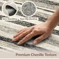 thumbnail image 6 of ODIKA 5'x7' Washable Area Rug Non-Slip, Low Pile, Stain Resistant Farmhouse Weathered Monochrome Alternating Stripe Door Cream for Guest Room, Lounge, Apartment, 6 of 7