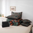 thumbnail image 6 of jejeloiu Vintage Aztec Geometric 7pcs Bedding Comforter Set,Boho Bohemain Style Queen Bedding Sets,Green Orange Queen Sheet Sets For Adult,Breathable Home Decor Reversible, 6 of 8