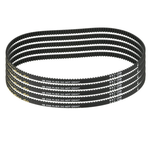 5 Packs HTD-3M Rubber Timing Belt 149 Teeth, 447mm Pitch Length x 6mm Width x 2.4mm Height, Pulley Timing Belt
