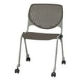 thumbnail image 2 of KFI Studios KOOL Armless Stacking Chair with Casters, White, 2 of 6
