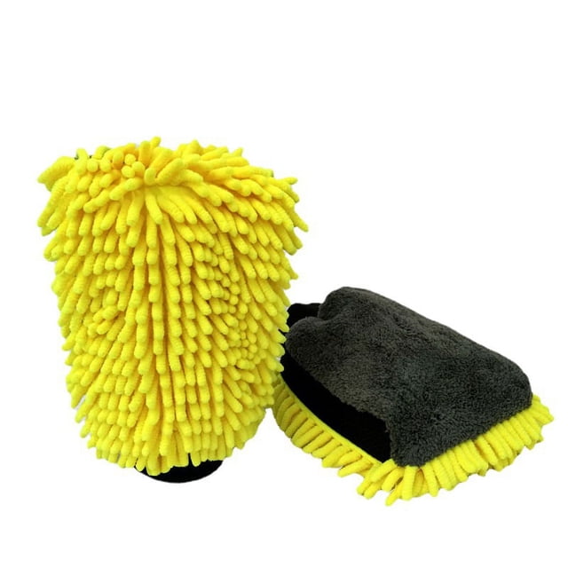 Chenille Premium Scratch-Free Microfiber Wash (paquete de 4) Tesoro azul, naranja, amarillo, verde