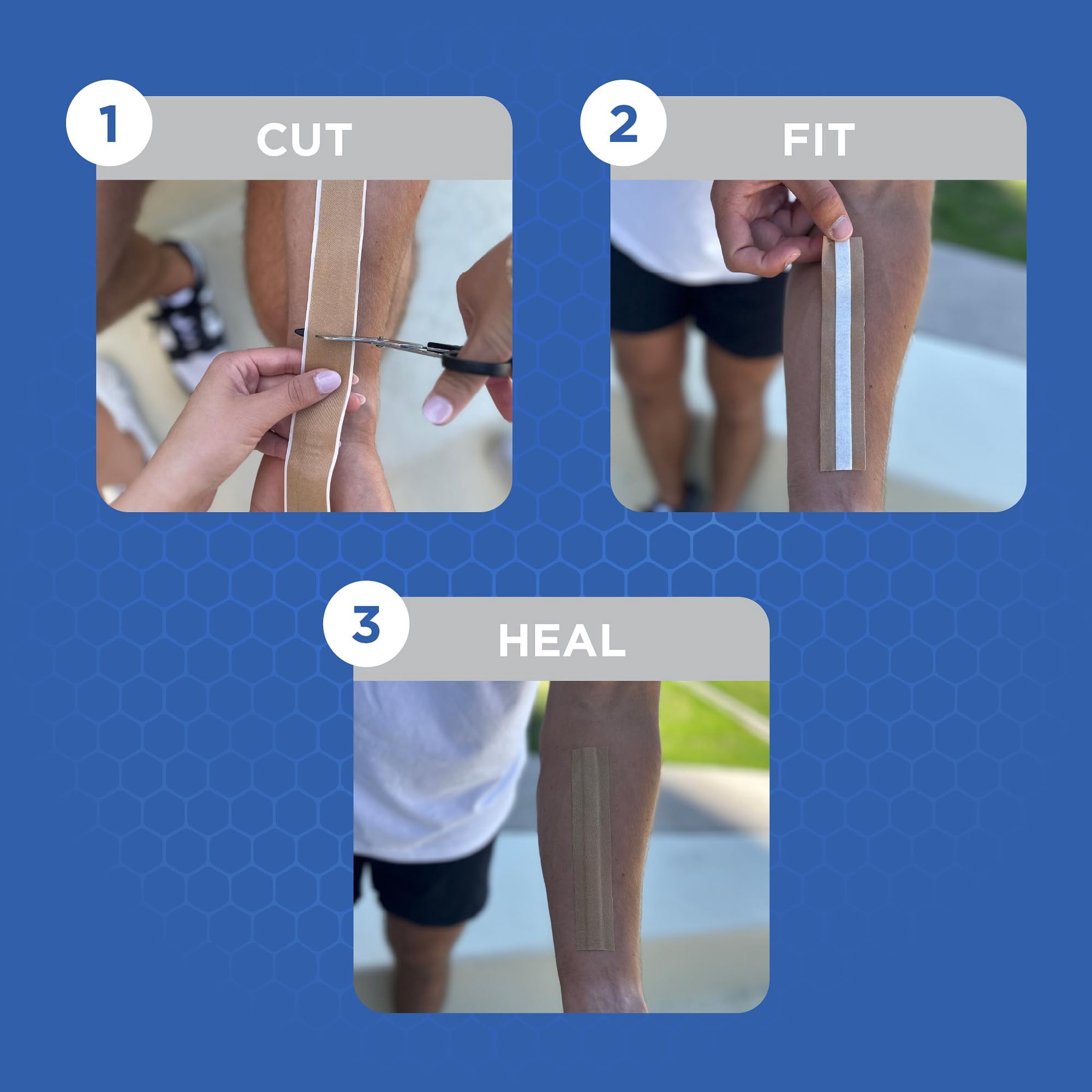 Cut2Fit Bandage Combo Pack - Flexible Fabric Adhesive Bandage for Wound Care & First Aid, 1 Meter Long, Customizable Size, 2 Cut2Fit Bandages (1 Small + 1 Large)